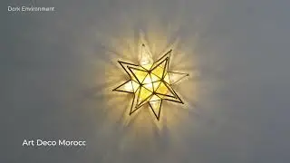 Aeyee Moravian Star Ceiling Light, Moroccan Flush Mount Ceiling Lighting  for Entryway Hallway Dark