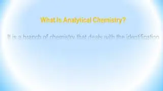 Basics of analytical chemistry !