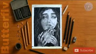 How to draw heart || Sad girl holding heart drawing tutorial with charcoal pencil|| Realistic Art 