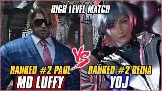 TEKKEN 8 ▰ MD LUFFY (#2 Ranked Paul) vs YOJ (#2 Ranked Reina) ▰ T8 HIGH LEVEL GAMEPLAY