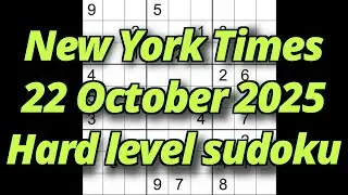 Решение судоку &ndash; New York Times 22 октября 2025 г. Сложный уровень