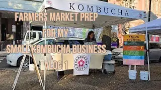 Установка стенда с комбучей на фермерском рынке