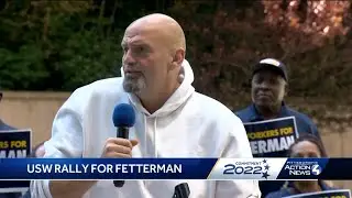 Fetterman campaigns in Pittsburgh