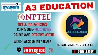 NPTEL Effective Writing Week 1 Assignment Answers | noc26-hs108 | IIT Roorkee