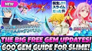 *BIG FREE GEM CHANGES!* GEM GUIDE: How You Can Get 600+ Gems For The Slime Collab! (7DS Grand Cross)