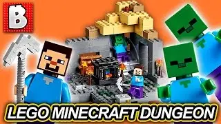Lego Minecraft The Dungeon Set 21119 With Chris Villian | Unboxing Building Time Lapse Review