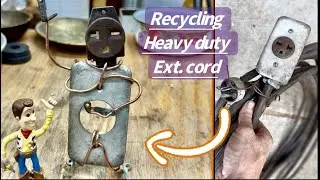Recycling 220 volt extension cord for copper and figurine 