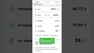 Quant ✅&ldquo;Speed thodi kam, accuracy strong 💯 #sbiclerk #ibpsclerk