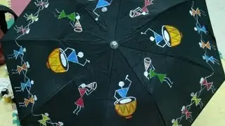 flower,warli art,fish design fabric painting on umbrella.