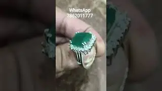 Emerald with miuzonite diamond with silver ring #ring #bestring #design #gemstone