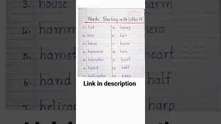 Words Starting with Letter H
