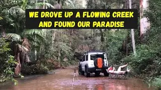 We drove up a flowing creek and discovered a hidden paradise!