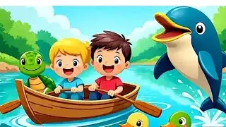 🚤 Row Row Row Your Boat | Cute 3D Nursery Rhyme with Animals | Fun Kids Song for Toddlers