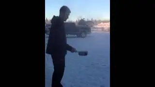 Boiling Water Freezes in Mid Air