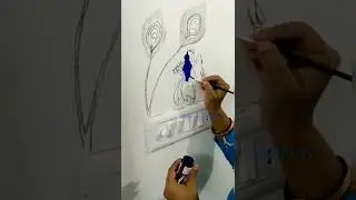Painting || Switchboard painting || Wall Painting || Radha Krishna painting #shorts #painting