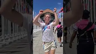 They were movin' and groovin' around the #Paris2024 Olympic Village! 🕺💃#Olympics