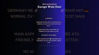 Germany Jobs 2025 | Free ATS Friendly CV & CL, CV Submission 🇪🇺 #EuropeJobs #JobsInEurope #cvtips