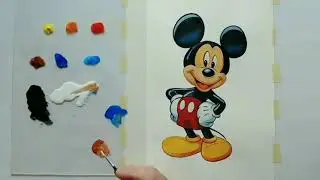 #009  Mickey Mouse Acrylic Painting