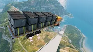 Stair Jumps Down  Car Crashes Compilation in BeamNG Drvie #060  BeamNG drive