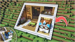 ⛏️ Minecraft :: Build a Hill House with Happy Ghast Base 🏡 [마인크래프트 해피 가스트 방이 있는 언덕 집짓기 건축강좌]