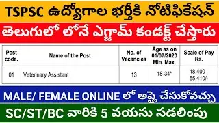 TSPSC recruitment notification 06/2020 || TSPSC 13 veterinary assistant recruitment 2020 || TSPSC