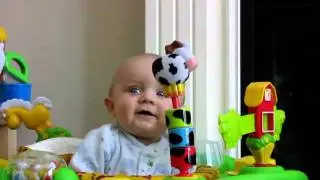 Baby Laughing Hysterically at Ripping Paper (Original)