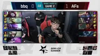 BBQ vs. AFs - Игра 2 Неделя 2 | LCK Summer 2018 Split
