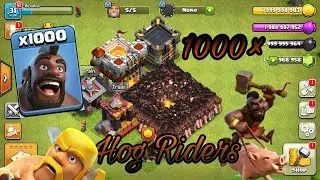 CLASH OF CLANS 🔥 1000 X LEVEL 1 HOG RIDERS 🔥 VS MAXED BASES🔥 EPIC BATTLE