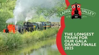 6 Locomotives and 16 carriages form the Grand Finale of Lappa Valley's Railway 200 Gala Weekend 2025