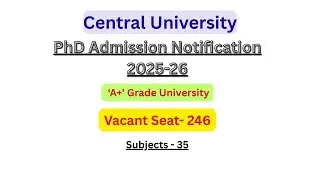 Phd Admission Notification 2025-26/ central university/ DHSGUMP/ #phd #phdadmissionnotification