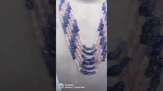 Natural Tanzanite & Rose Quartz Gemstone Beads Necklace