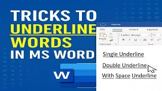 Tricks to Underline Words in Word | Shortcut keys to Underline, Double underline and space underline