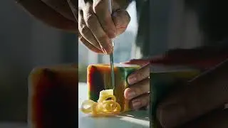 Smooth knife cutting wax #ai #asmr #satisfying #envato