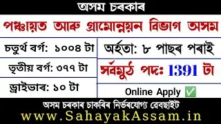 PNRD Assam Recruitment 2021 : 1391 Grade III & Grade IV Vacancy | 8th Pass Job Assam | Online Apply