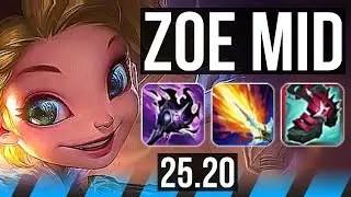 ZOE vs FIZZ (MID) | 18/1/9, 7 solo kills, Legendary, 48k DMG, Rank 13 Zoe | NA Challenger | 25.20