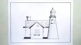 Light House Drawing || Easy and simple Light House drawing for beginners