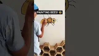 I painted a Bee! 🐝 #mural #moonjava #art #bees #bee #insect #paint #painting #art