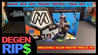BRAND NEW 2021 Panini Mosaic Football Mega Box HUGE Rookie QB Yellow Reactive Hit!