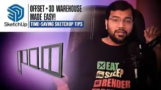 How to Use Offset Tool & 3D Warehouse in SketchUp | Complete Live Demo in Hindi