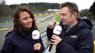 Louise Beckett and Allan McNish at Eau Rouge