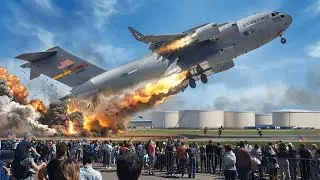 Венесуэла в шоке! Женщина-пилот американского самолета C-17 взлетает на полной скорости во время ава