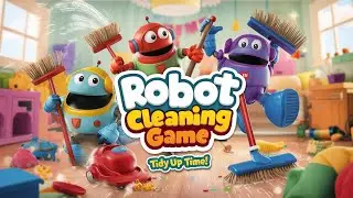 🤖🧹 Robot Cleaning Game - Tidy Up Time! | Kids Interactive Song