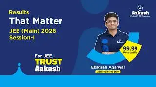 99.99 Percentile in JEE Main 2026 (Session-1) 🎖️ | Ekagrah Agarwal | Focus. Discipline. Result.