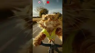 The Most EPIC Cat Action! 🔥 Cat Riding a Bike on the Road #cat#cutecat#coolcat