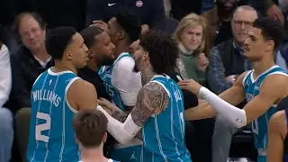 Charles Lee SO HEATED and has to be held back from refs then ejected vs Pistons