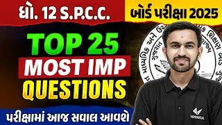 Top 25 IMP Std 12 SPCC Board Exam IMP | Dhoran 12 SPCC Exam IMP 2025 | Nilkanth Sir