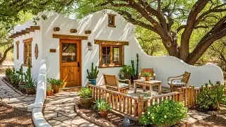 A Beautiful Tiny Hacienda Home With Curved Walls And Relaxing Patio Space