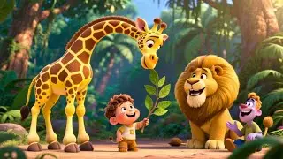 Joey the Giraffe&rsquo;s Giggly Day 🌈💛 | Fun Animal Rhyme for Kids | Nursery Rhymes & Songs for Children