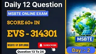 Environmental Education & Sustainability | 314301 | Day 2 | Q13&ndash;Q24 | MSBTE Online Exam #msbte 