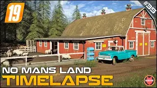 Building a sheep farm, feeding animals ⭐ FS19 No Man's Land Timelapse #35